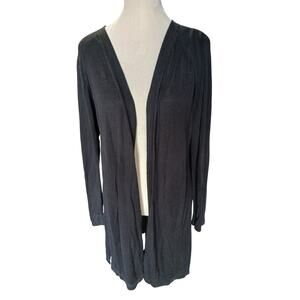 Eileen Fisher tencel blend longline open cardigan semi sheer medium
